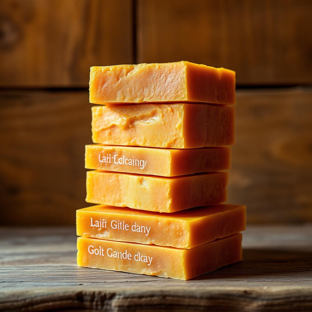 Stack of pure golden jaggery blocks